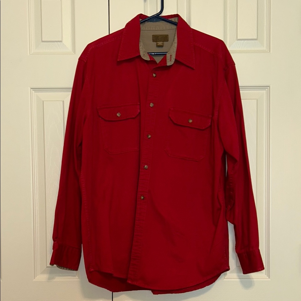 Faded Glory Red Casual Button Down Shirt